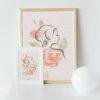 Whispering Petals Portrait | Elegant Watercolor Rose & Woman Silhouette Art Print with Gold Foil | Minimalist Wall Art