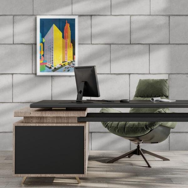 Vintage Chicago Wall Art | Aesthetic Sheraton-Chicago Hotel Poster for Office & Living Room Decor