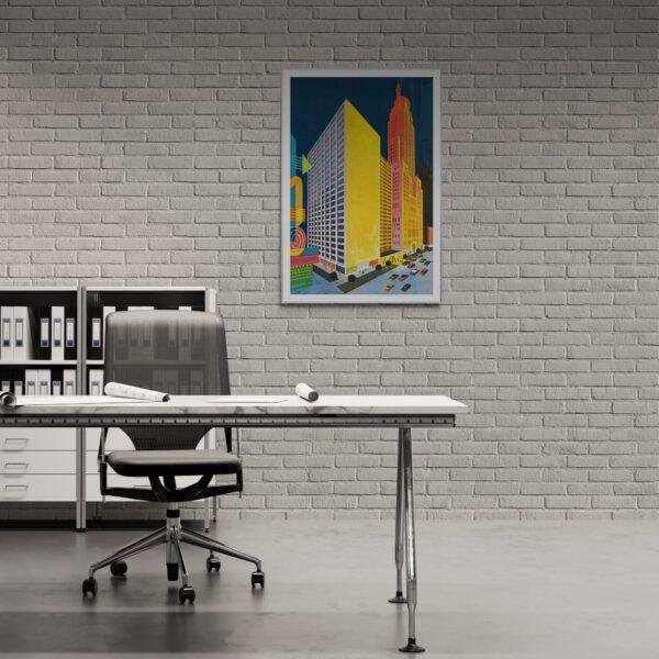 Vintage Chicago Wall Art | Aesthetic Sheraton-Chicago Hotel Poster for Office & Living Room Decor