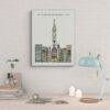 Vintage Philadelphia Skyline Poster | Architectural Art Print | Historical City Hall Illustration | Urban Decor