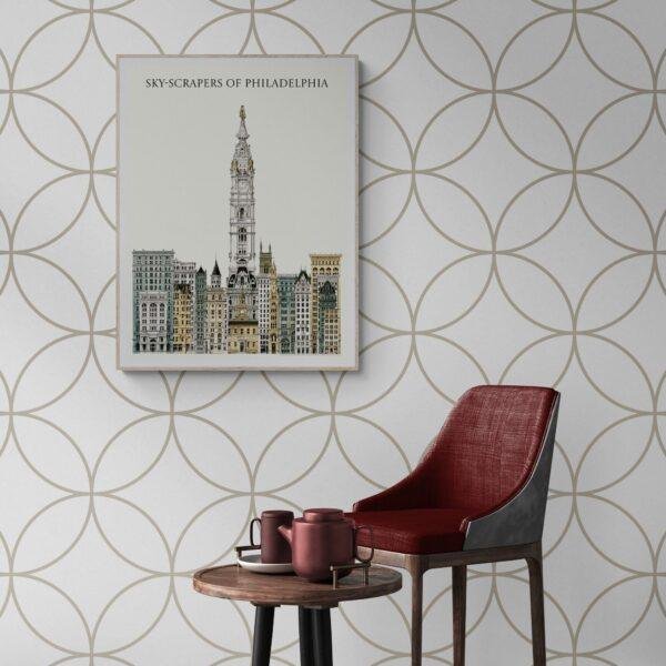 Vintage Philadelphia Skyline Poster | Architectural Art Print | Historical City Hall Illustration | Urban Decor