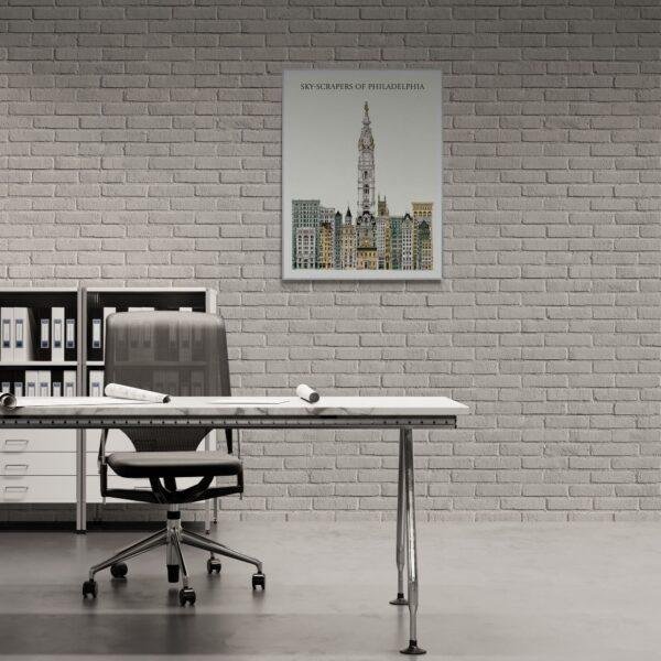 Vintage Philadelphia Skyline Poster | Architectural Art Print | Historical City Hall Illustration | Urban Decor