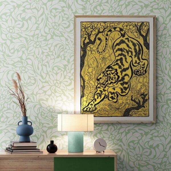 Vintage Tiger Wall Art | Paul Ranson's 1893 Jungle Illustration | Statement Piece for Living Spaces | Art Enthusiast Gift