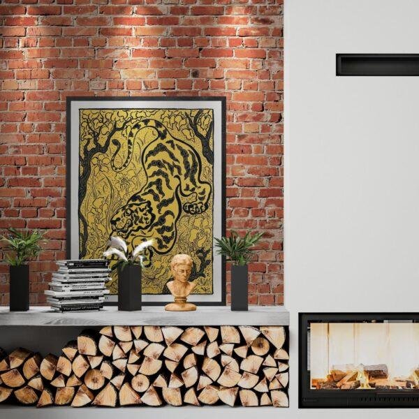 Vintage Tiger Wall Art | Paul Ranson's 1893 Jungle Illustration | Statement Piece for Living Spaces | Art Enthusiast Gift