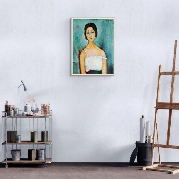 Amedeo Modigliani: Christina | Contemporary Portrait Painting, Elegant Modigliani Print for Your Modern Wall Decor