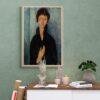 Amedeo Modigliani: Femme aux yeux bleus | Contemporary Portrait Painting, Elegant Modigliani Print for Your Modern Wall Decor