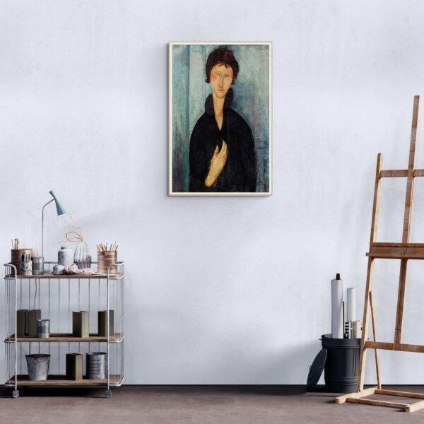 Amedeo Modigliani: Femme aux yeux bleus | Contemporary Portrait Painting, Elegant Modigliani Print for Your Modern Wall Decor