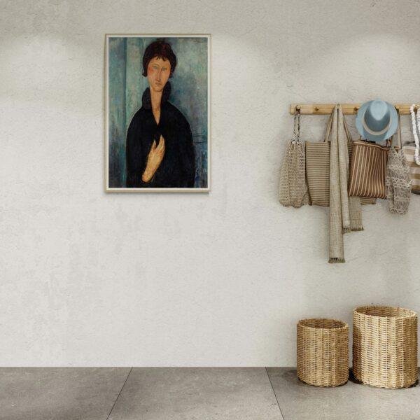 Amedeo Modigliani: Femme aux yeux bleus | Contemporary Portrait Painting, Elegant Modigliani Print for Your Modern Wall Decor