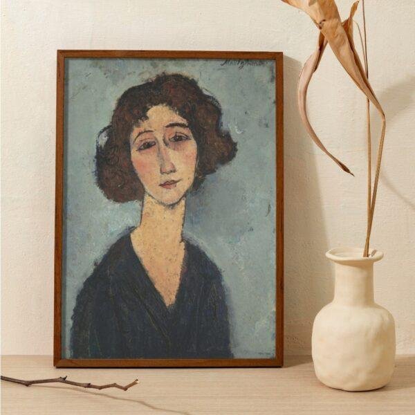 Amedeo Modigliani: Jeune Femme | Contemporary Portrait Painting, Elegant Modigliani Print for Your Modern Wall Decor