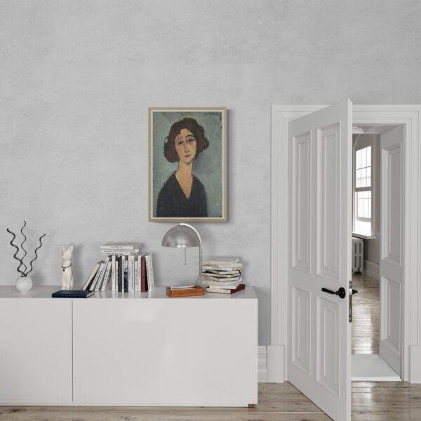 Amedeo Modigliani: Jeune Femme | Contemporary Portrait Painting, Elegant Modigliani Print for Your Modern Wall Decor