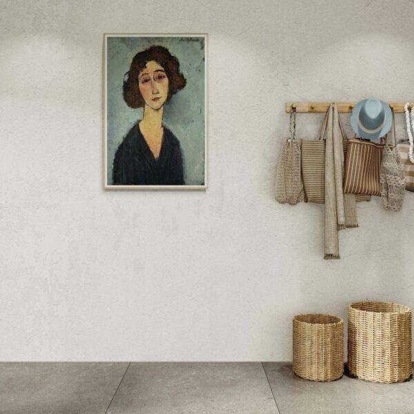 Amedeo Modigliani: Jeune Femme | Contemporary Portrait Painting, Elegant Modigliani Print for Your Modern Wall Decor