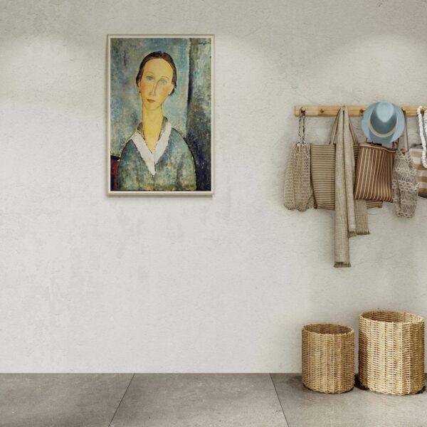 Amedeo Modigliani: Jeune fille en blouse | Contemporary Portrait Painting, Elegant Modigliani Print for Your Modern Wall Decor
