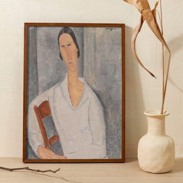 Amedeo Modigliani: Hanka Zborowska | Contemporary Portrait Painting, Elegant Modigliani Print for Your Modern Wall Decor