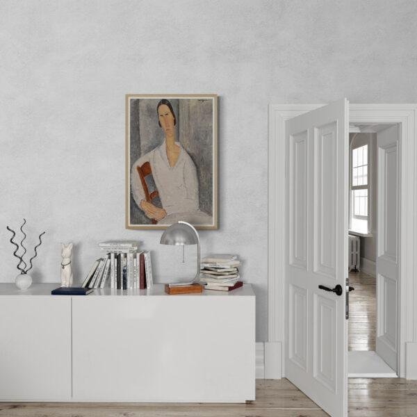 Amedeo Modigliani: Hanka Zborowska | Contemporary Portrait Painting, Elegant Modigliani Print for Your Modern Wall Decor