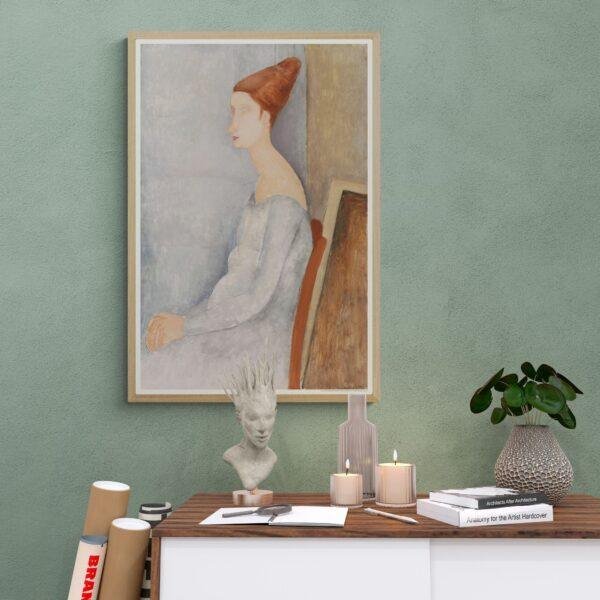 Amedeo Modigliani: Jeanne Hébuterne | Contemporary Portrait Painting, Elegant Modigliani Print for Your Modern Wall Decor