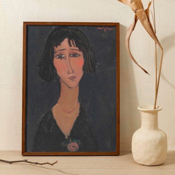 Amedeo Modigliani: Margherita | Contemporary Portrait Painting, Elegant Modigliani Print for Your Modern Wall Decor