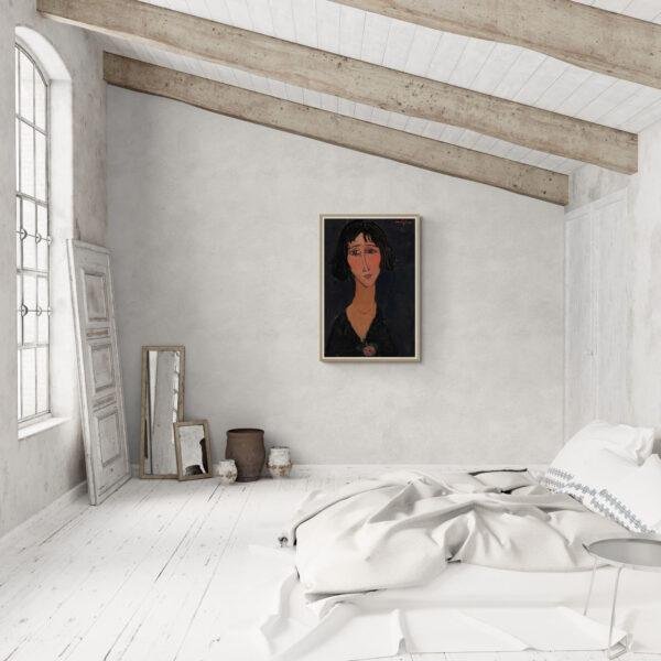 Amedeo Modigliani: Margherita | Contemporary Portrait Painting, Elegant Modigliani Print for Your Modern Wall Decor