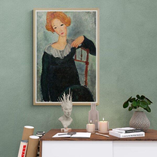 Modigliani Woman with Red Hair Print: Modern Portrait Art