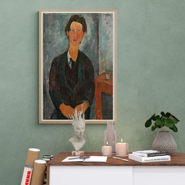 Amedeo Modigliani: Chaim Soutine | Contemporary Portrait Painting, Elegant Modigliani Print for Your Modern Wall Decor