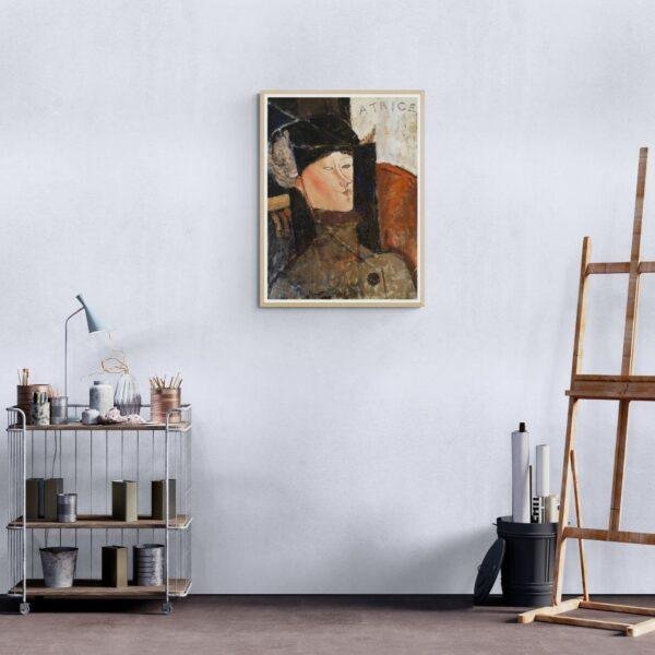 Amedeo Modigliani: Beatrice | Contemporary Portrait Painting, Elegant Modigliani Print for Your Modern Wall Decor