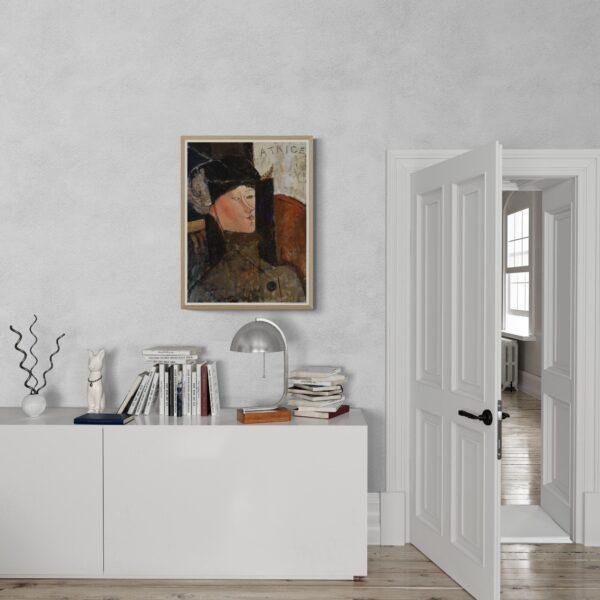 Amedeo Modigliani: Beatrice | Contemporary Portrait Painting, Elegant Modigliani Print for Your Modern Wall Decor