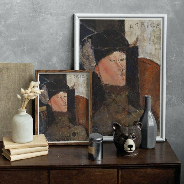 Amedeo Modigliani: Beatrice | Contemporary Portrait Painting, Elegant Modigliani Print for Your Modern Wall Decor