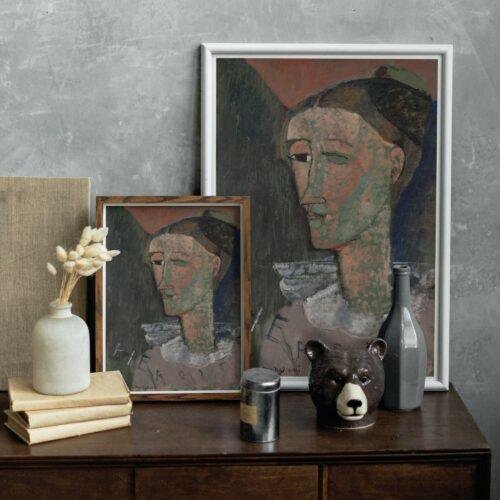 Amedeo Modigliani: Self-Portrait as Pierrot | Contemporary Portrait Painting, Elegant Modigliani Print for Your Modern Wall Decor