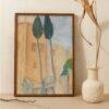 Amedeo Modigliani: Cypresses and Houses at Cagnes | Contemporary Portrait Painting, Elegant Modigliani Print for Your Modern Wall Decor