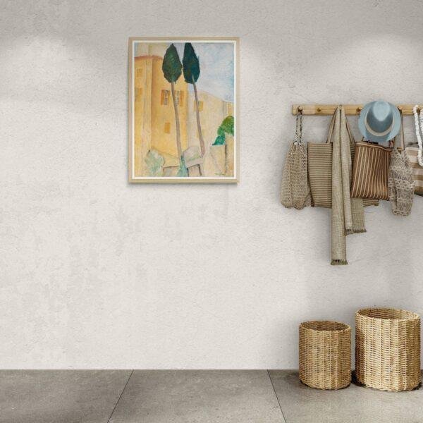 Amedeo Modigliani: Cypresses and Houses at Cagnes | Contemporary Portrait Painting, Elegant Modigliani Print for Your Modern Wall Decor