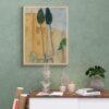 Amedeo Modigliani: Cypresses and Houses at Cagnes | Contemporary Portrait Painting, Elegant Modigliani Print for Your Modern Wall Decor