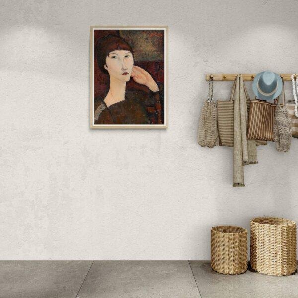Amedeo Modigliani: Adrienne | Contemporary Portrait Painting, Elegant Modigliani Print for Your Modern Wall Decor