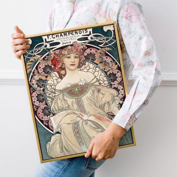 Alphonse Mucha Art Nouveau 'F. Champenois' Poster | Unique Wall Art Gift for Her & Friends