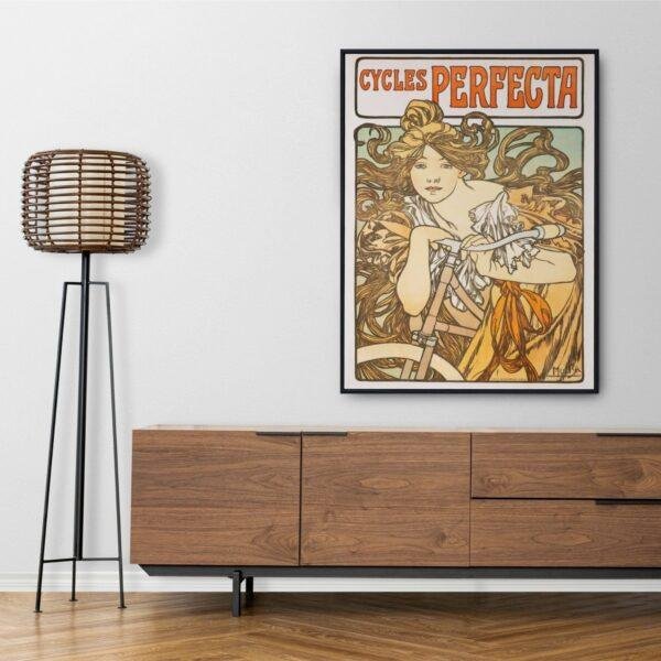 Alphonse Mucha Art Nouveau 'Cycles Perfecta' Poster | Unique Wall Art Gift for Her & Friends