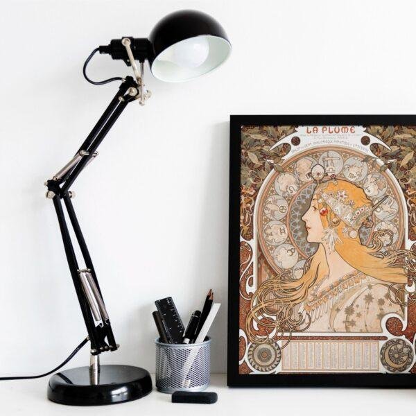 Alphonse Mucha Art Nouveau 'La Plume' Poster | Unique Wall Art Gift for Her & Friends