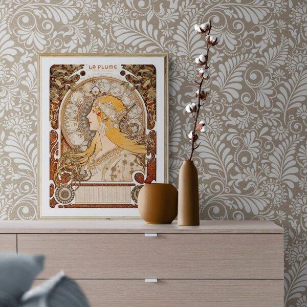 Alphonse Mucha Art Nouveau 'La Plume' Poster | Unique Wall Art Gift for Her & Friends