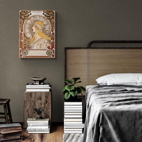 Alphonse Mucha Art Nouveau 'La Plume' Poster | Unique Wall Art Gift for Her & Friends
