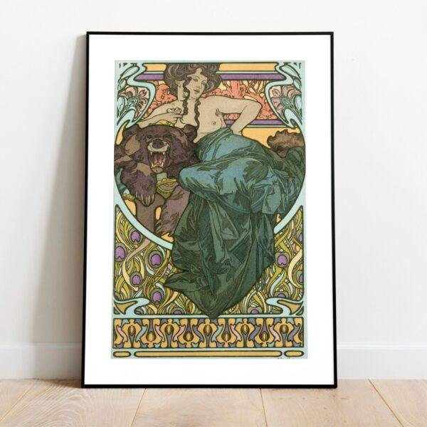 Alphonse Mucha Art Nouveau Poster: Harmony of Nature Giclée Print