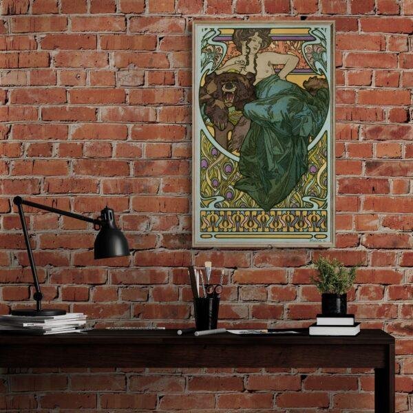 Alphonse Mucha Art Nouveau Poster: Harmony of Nature Giclée Print