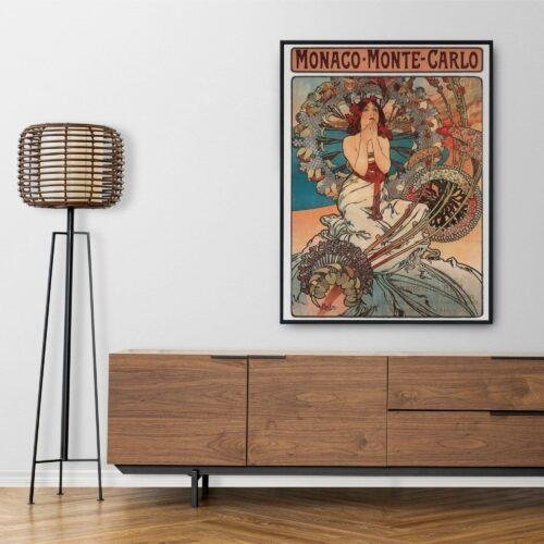 Alphonse Mucha Art Nouveau 'Monaco Monte Carlo' Poster | Unique Wall Art Gift for Her & Friends