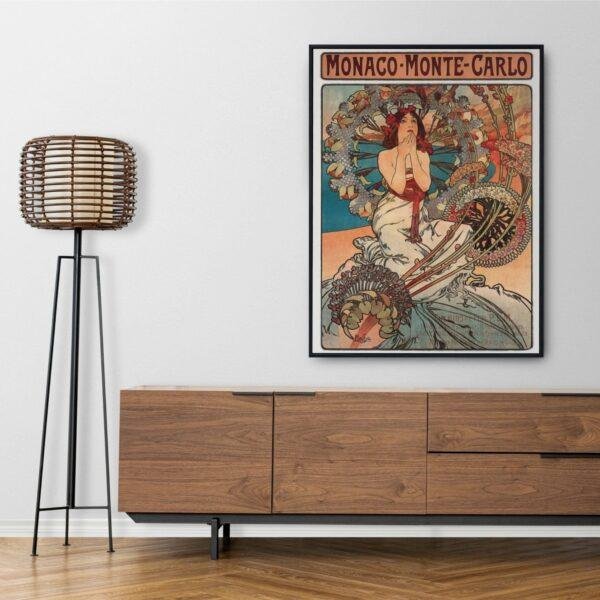 Alphonse Mucha Art Nouveau 'Monaco Monte Carlo' Poster | Unique Wall Art Gift for Her & Friends