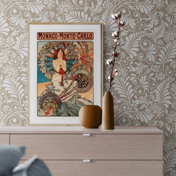 Alphonse Mucha Art Nouveau 'Monaco Monte Carlo' Poster | Unique Wall Art Gift for Her & Friends