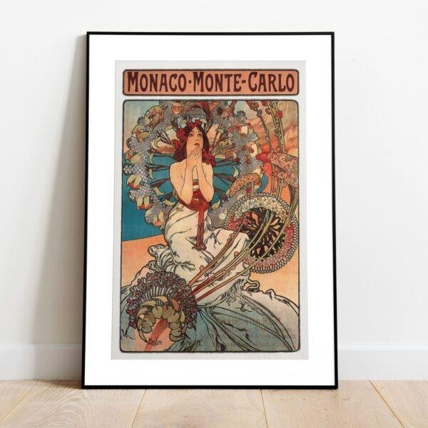 Alphonse Mucha Art Nouveau 'Monaco Monte Carlo' Poster | Unique Wall Art Gift for Her & Friends