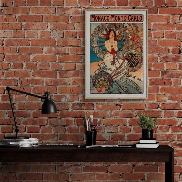 Alphonse Mucha Art Nouveau 'Monaco Monte Carlo' Poster | Unique Wall Art Gift for Her & Friends
