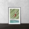 Gravity-Defying Pool Plunge | Modern Minimalist Wall Art Print | Contemporary Abstract Diver Poster | Trendy Wall Art