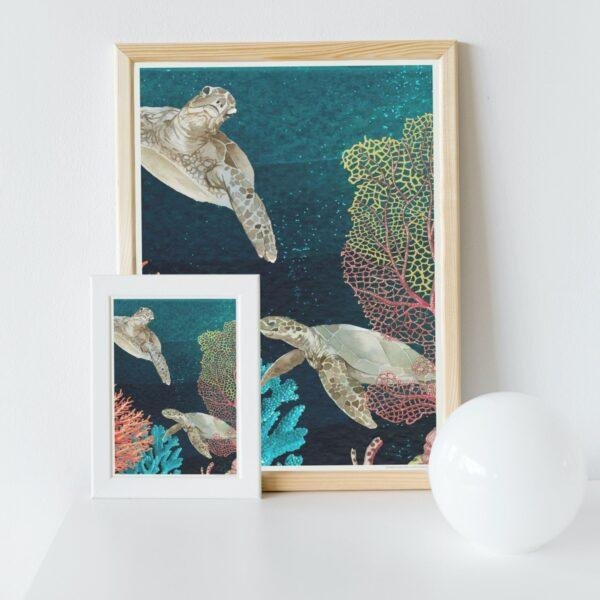 Silent Ballet in the Ocean Depths | Modern Abstract Wall Decor | Contemporary Art