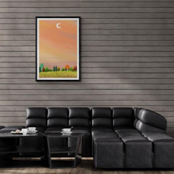 Twilight Whisper in the Enchanted Forest | Serene Nature Landscape Poster | Floral Wall Art | Contemporary Abstract Wall Decor
