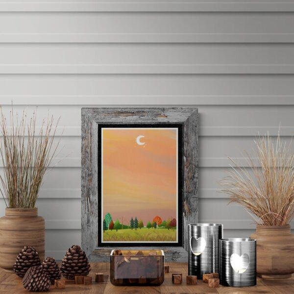 Twilight Whisper in the Enchanted Forest | Serene Nature Landscape Poster | Floral Wall Art | Contemporary Abstract Wall Decor