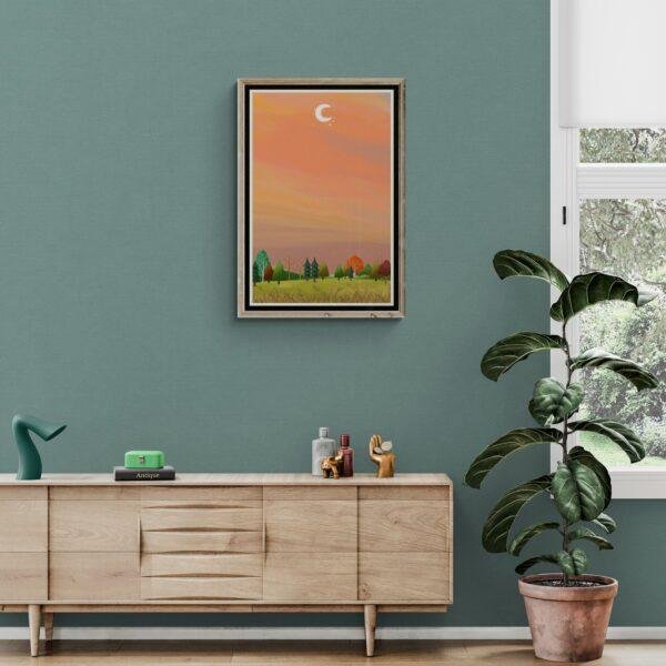 Twilight Whisper in the Enchanted Forest | Serene Nature Landscape Poster | Floral Wall Art | Contemporary Abstract Wall Decor