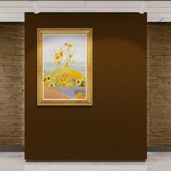 Van Gogh's Sunflower Maiden: Modern Floral Art Print | Unique Wall Art