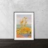 Van Gogh's Sunflower Maiden: Modern Floral Art Print | Unique Wall Art